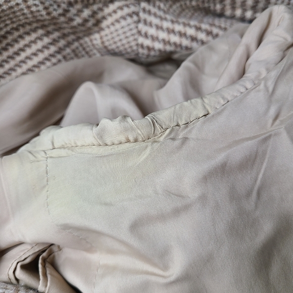 Ralph Lauren Tan Herringbone Wool Blend Double Breasted 90s Vintage Blazer - Picture 9 of 11